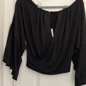 Black crop three people top